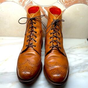 Men’s Walnut Brown Allen Edmonds Dalton Wingtip Dress Boot size 13